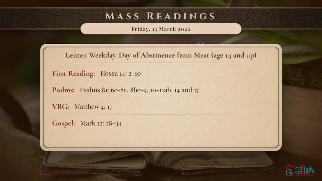 Daily Mass Readings Scripture Card – Friday, 13 March 2026