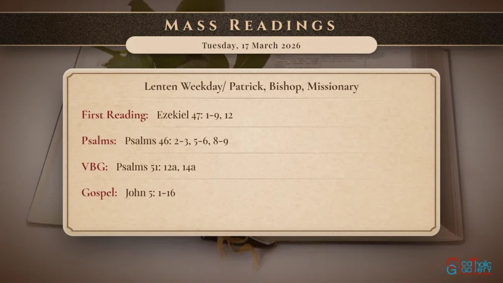 Daily Mass Readings Scripture Card – Tuesday, 17 March 2026