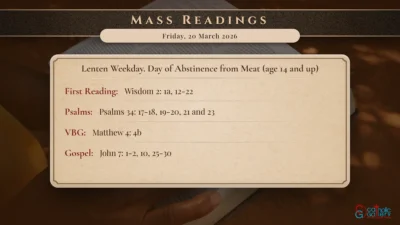 Daily Mass Readings – Friday, 20 March 2026