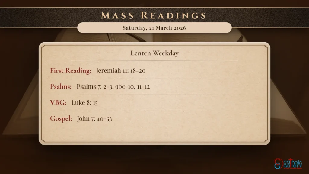 Daily Mass Readings Scripture Card – Saturday, 21 March 2026