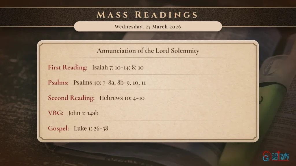 Daily Mass Readings Scripture Card – Wednesday, 25 March 2026