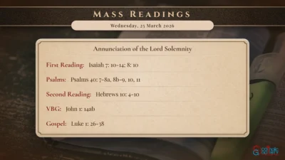 Daily Mass Readings – Wednesday, 25 March 2026