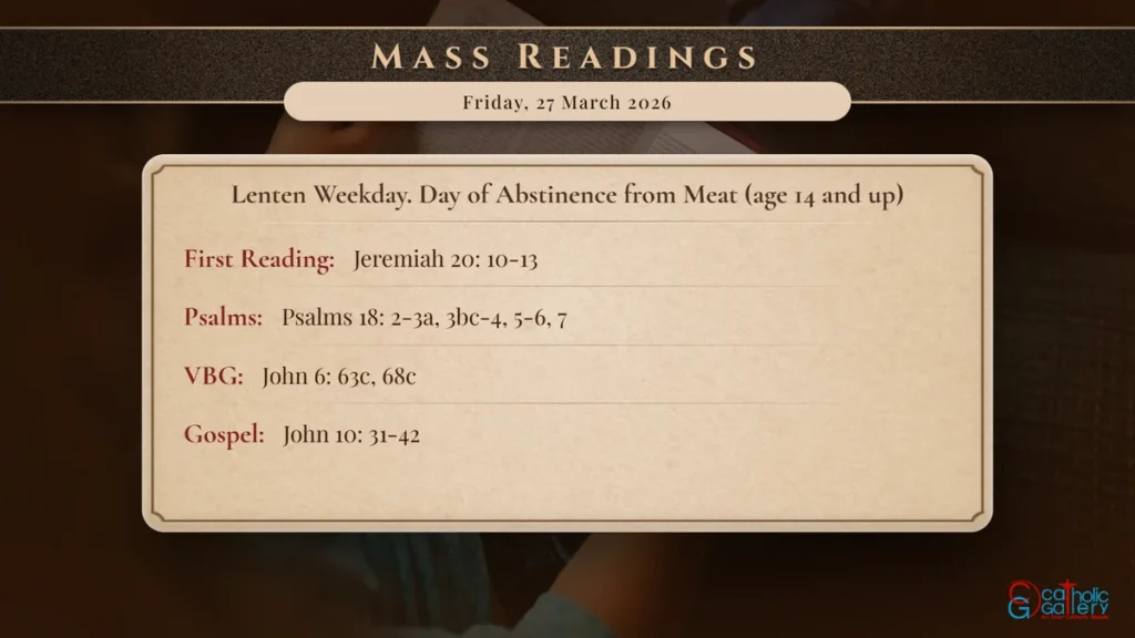 Daily Mass Readings Scripture Card – Friday, 27 March 2026