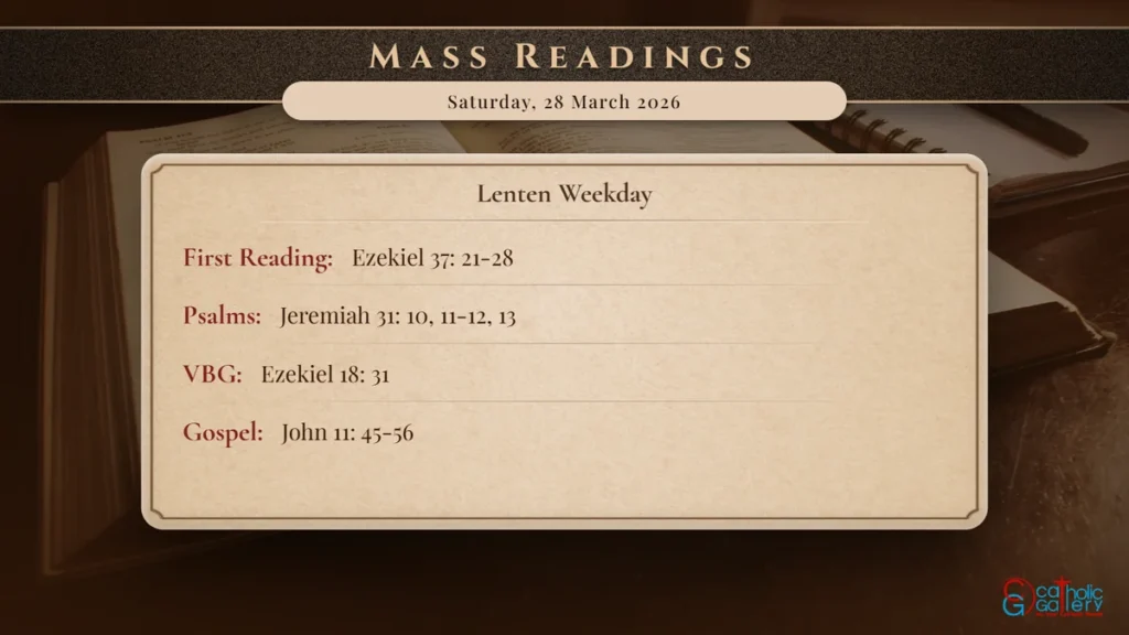 Daily Mass Readings Scripture Card – Saturday, 28 March 2026