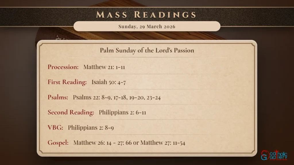 Daily Mass Readings Scripture Card – Sunday, 29 March 2026