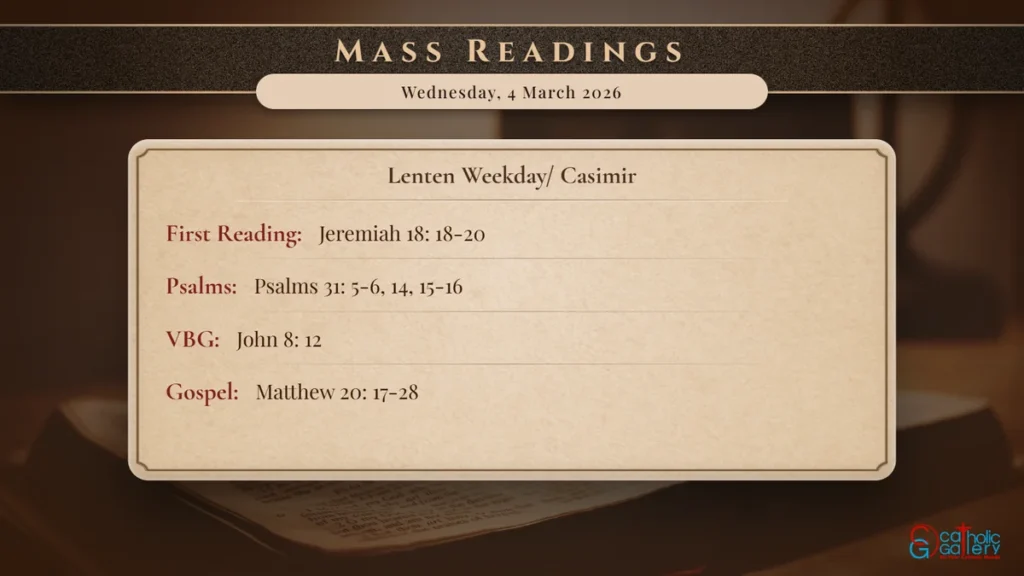 Daily Mass Readings Scripture Card – Wednesday, 4 March 2026
