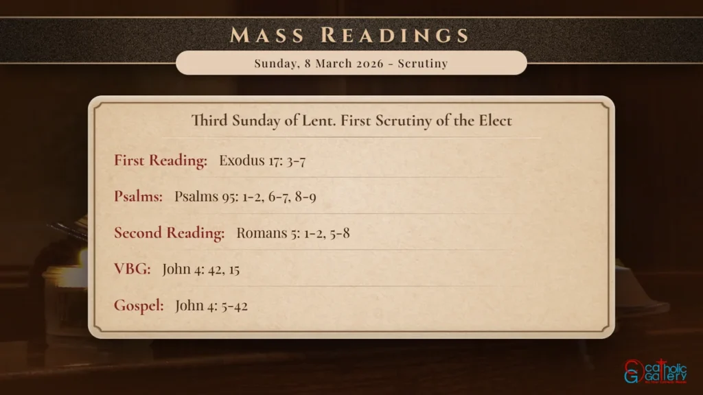 Daily Mass Readings Scripture Card – Sunday, 8 March 2026 - Scrutiny