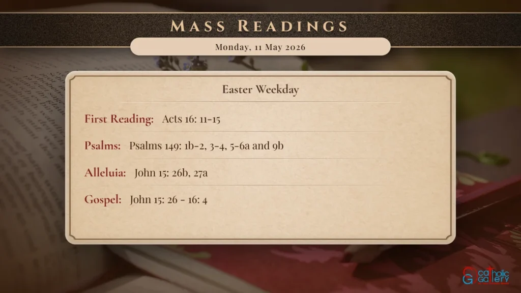 Daily Mass Readings Scripture Card – Monday, 11 May 2026
