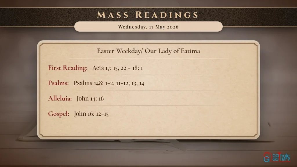 Daily Mass Readings Scripture Card – Wednesday, 13 May 2026