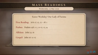 Daily Mass Readings – Wednesday, 13 May 2026