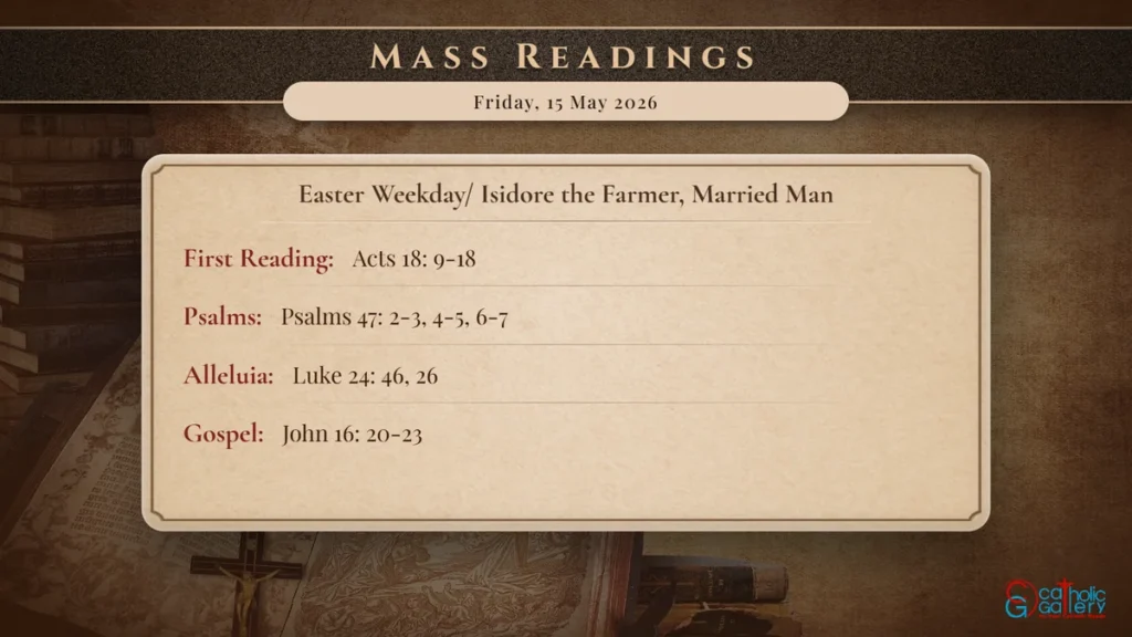 Daily Mass Readings Scripture Card – Friday, 15 May 2026