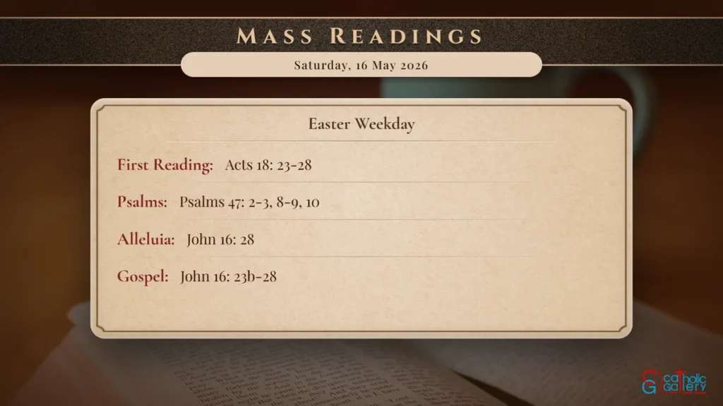Daily Mass Readings Scripture Card – Saturday, 16 May 2026