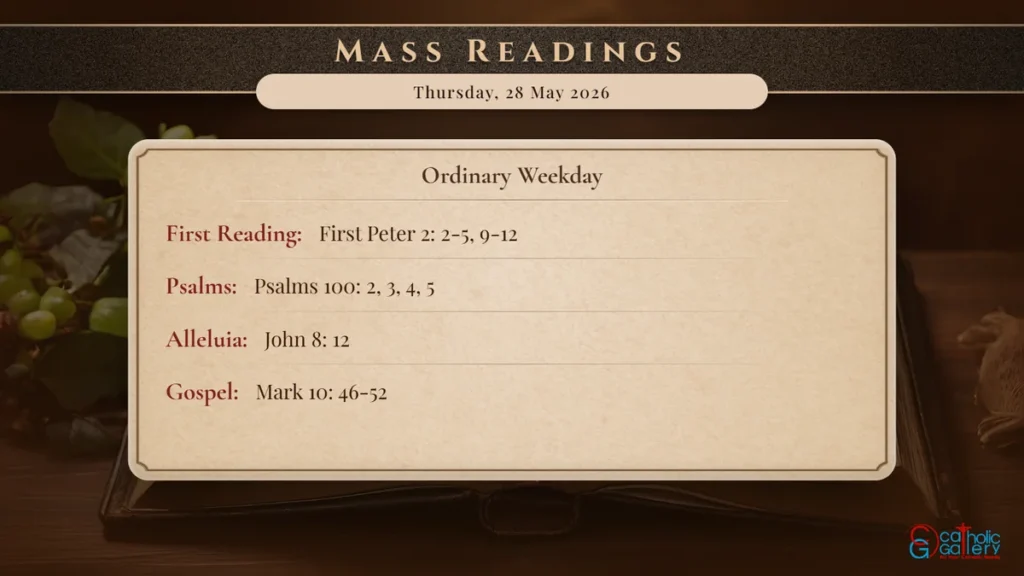 Daily Mass Readings Scripture Card – Thursday, 28 May 2026