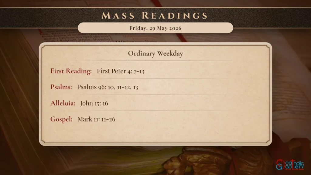Daily Mass Readings Scripture Card – Friday, 29 May 2026