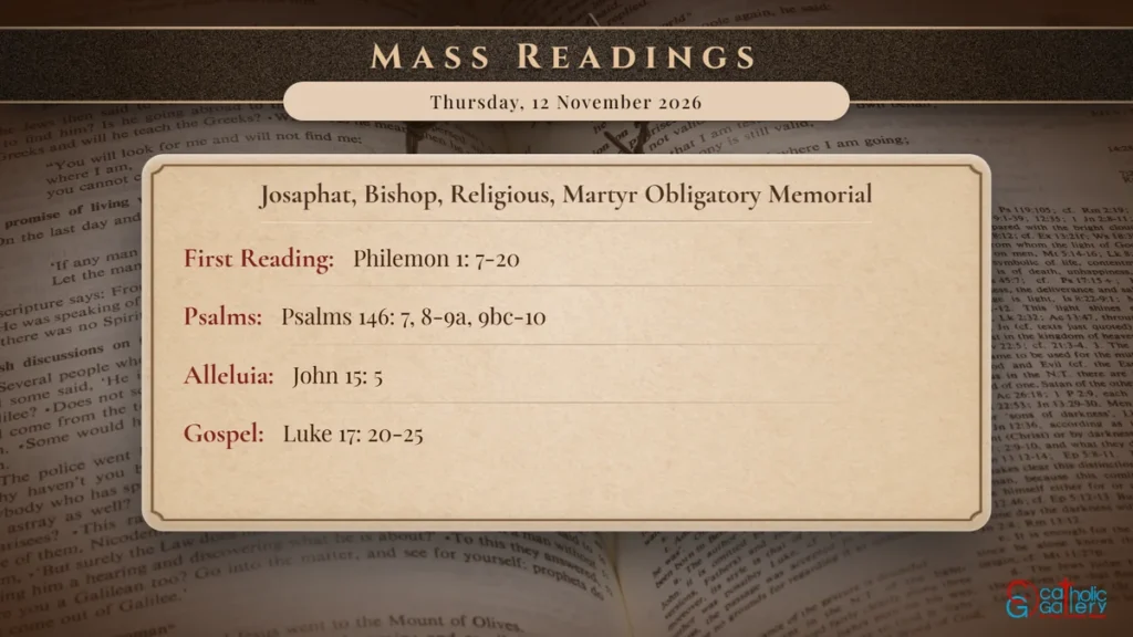 Daily Mass Readings Scripture Card – Thursday, 12 November 2026