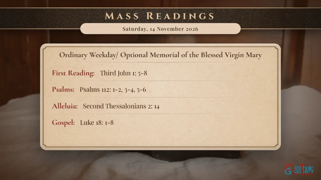Daily Mass Readings Scripture Card – Saturday, 14 November 2026