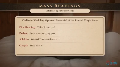 Daily Mass Readings – Saturday, 14 November 2026
