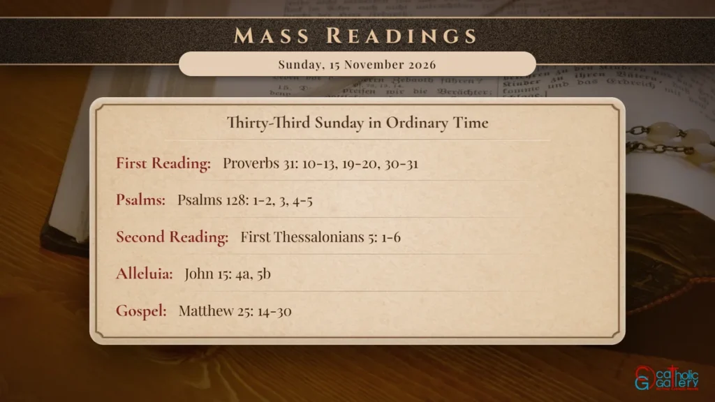 Daily Mass Readings Scripture Card – Sunday, 15 November 2026