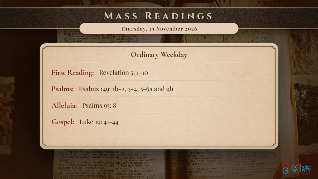 Daily Mass Readings Scripture Card – Thursday, 19 November 2026