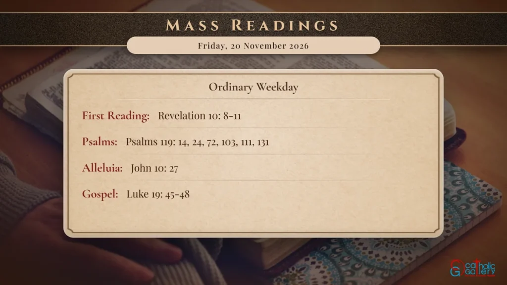 Daily Mass Readings Scripture Card – Friday, 20 November 2026