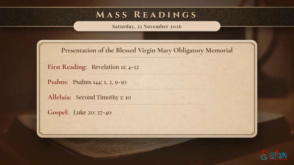Daily Mass Readings Scripture Card – Saturday, 21 November 2026