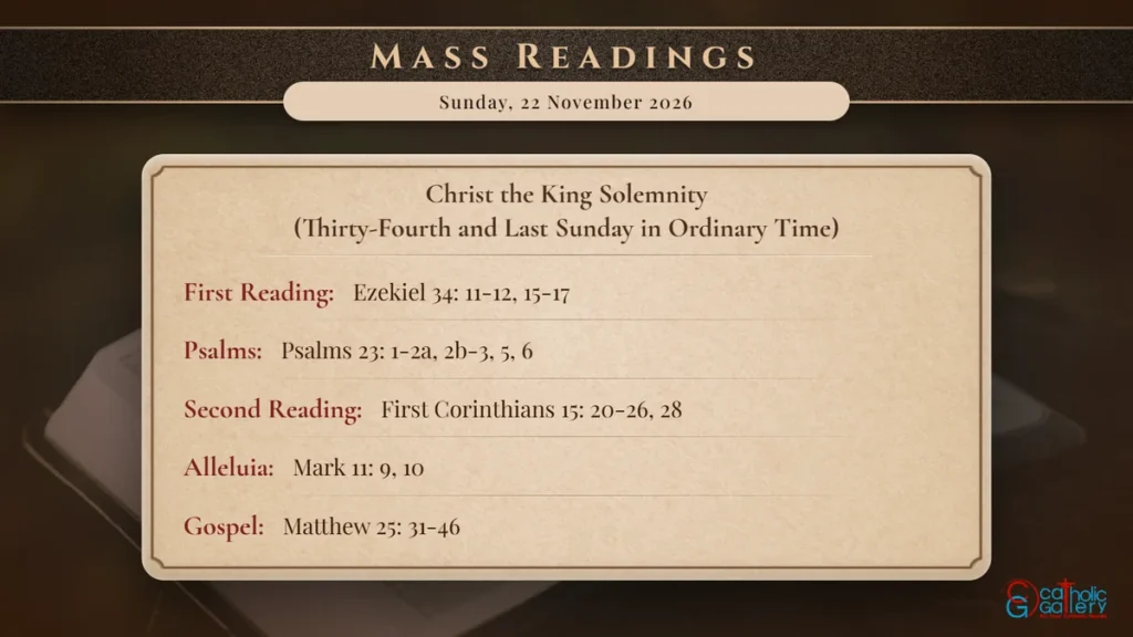Daily Mass Readings Scripture Card – Sunday, 22 November 2026