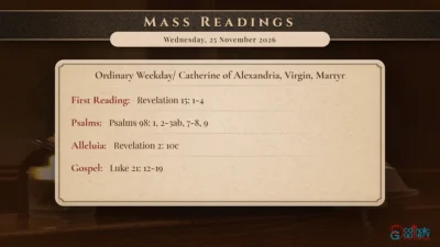 Daily Mass Readings – Wednesday, 25 November 2026