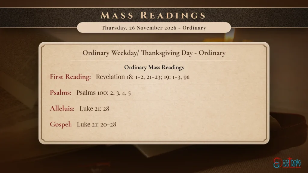 Daily Mass Readings Scripture Card – Thursday, 26 November 2026 - Ordinary