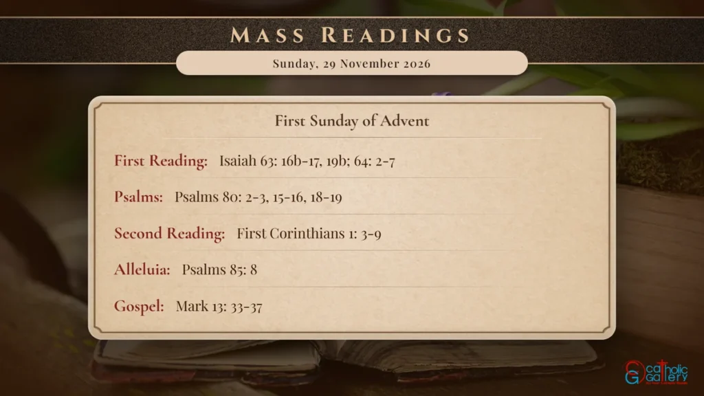 Daily Mass Readings Scripture Card – Sunday, 29 November 2026