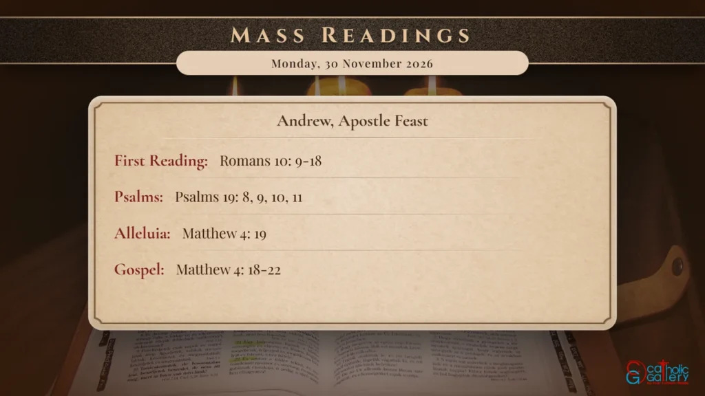 Daily Mass Readings Scripture Card – Monday, 30 November 2026