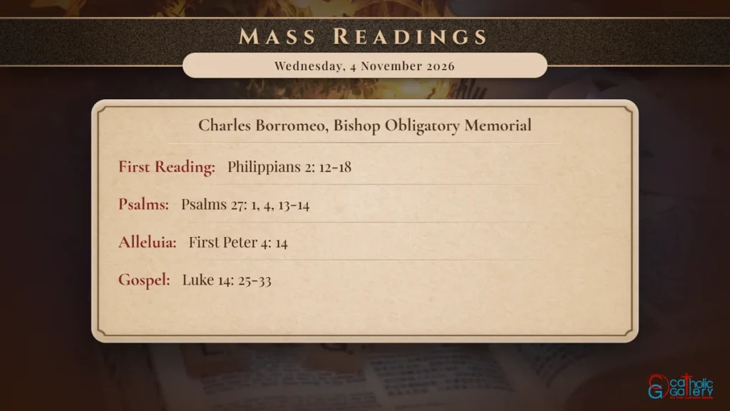 Daily Mass Readings Scripture Card – Wednesday, 4 November 2026