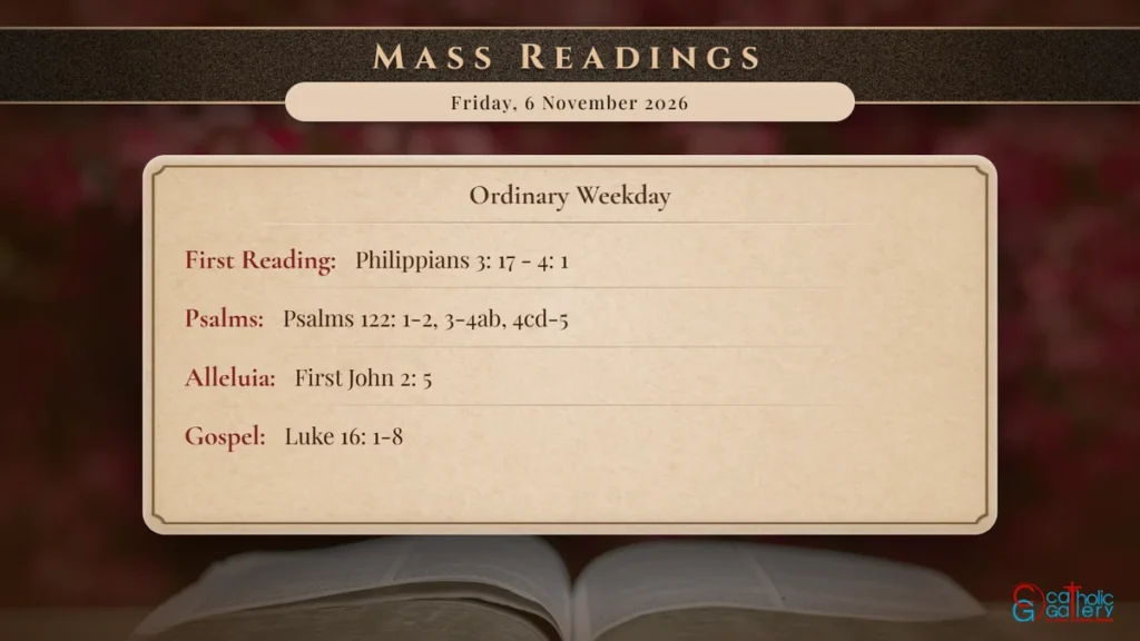 Daily Mass Readings Scripture Card – Friday, 6 November 2026