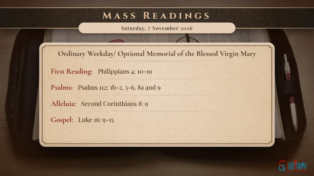 Daily Mass Readings Scripture Card – Saturday, 7 November 2026