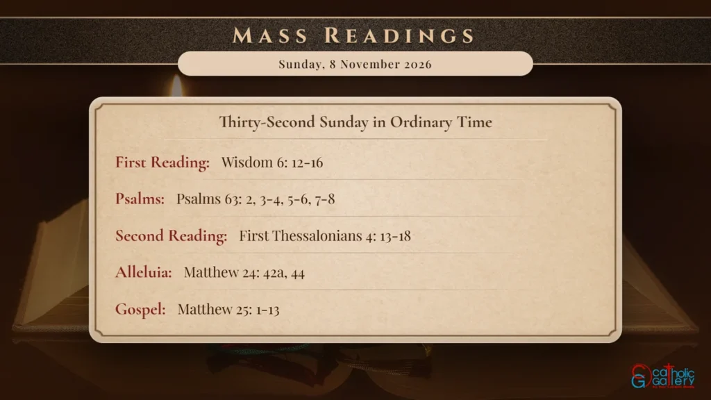 Daily Mass Readings Scripture Card – Sunday, 8 November 2026