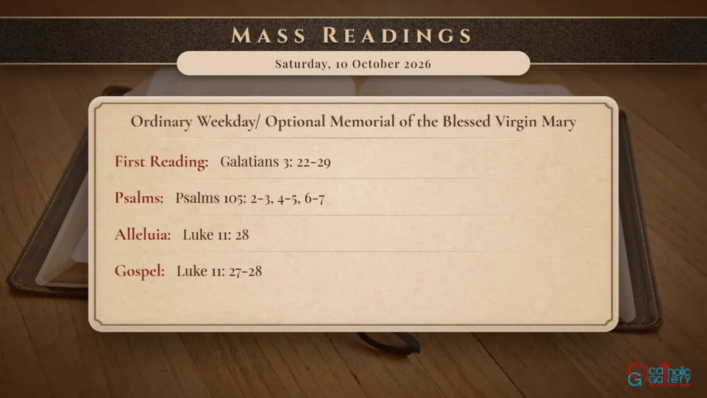 Daily Mass Readings Scripture Card – Saturday, 10 October 2026