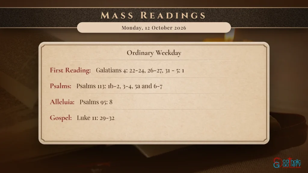 Daily Mass Readings Scripture Card – Monday, 12 October 2026