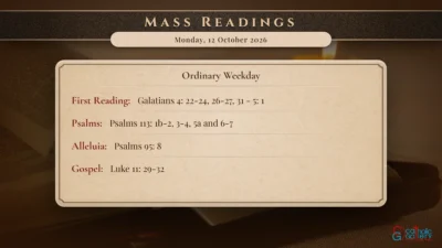 Daily Mass Readings – Monday, 12 October 2026