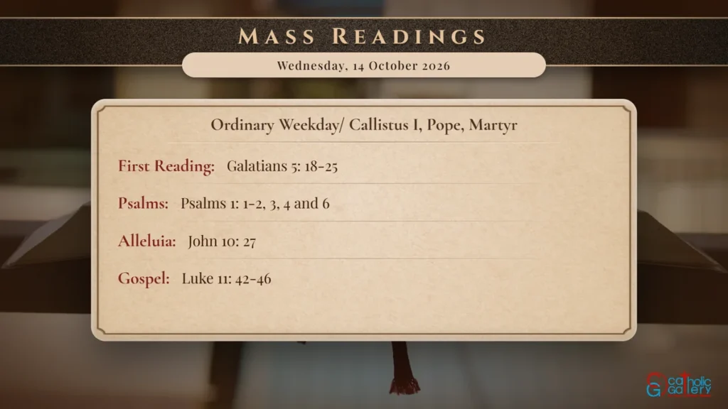 Daily Mass Readings Scripture Card – Wednesday, 14 October 2026