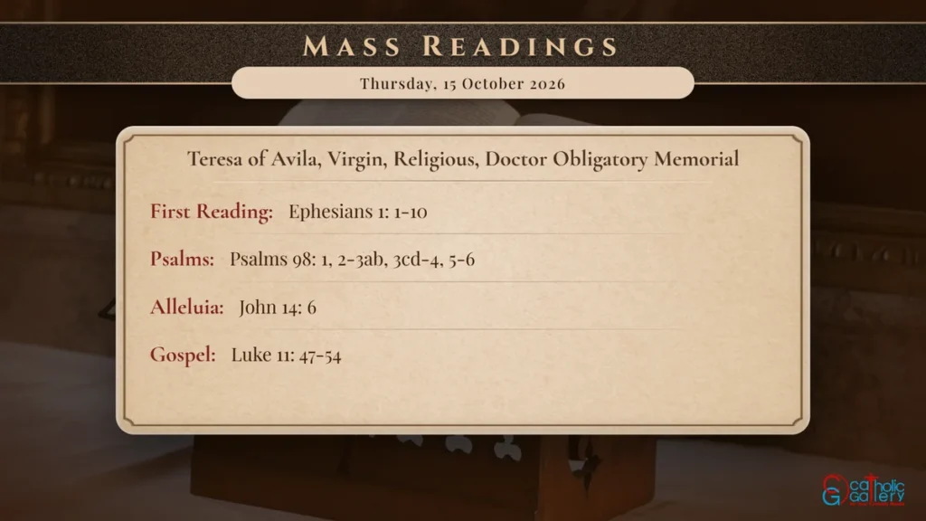 Daily Mass Readings Scripture Card – Thursday, 15 October 2026