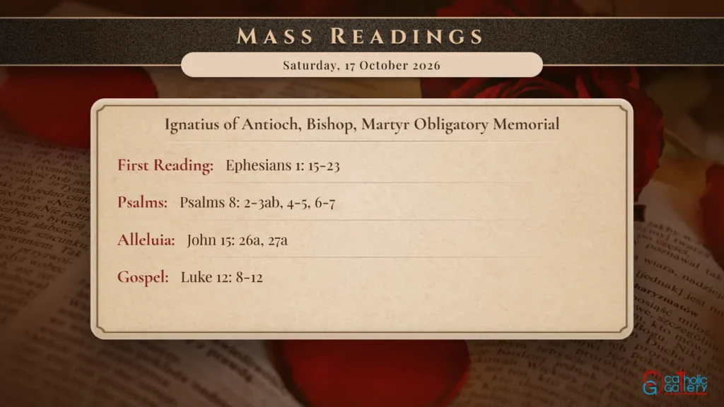 Daily Mass Readings Scripture Card – Saturday, 17 October 2026