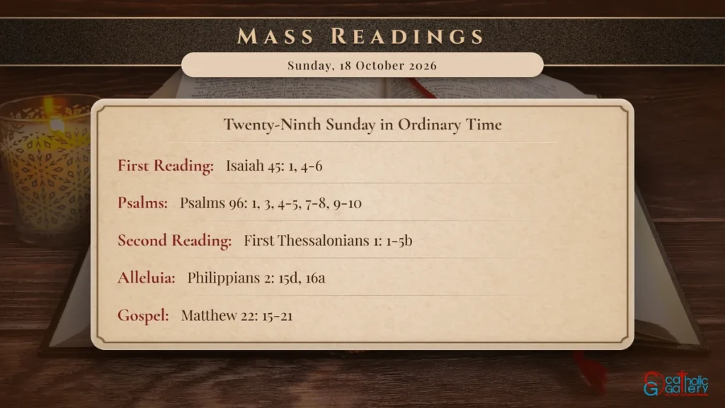 Daily Mass Readings Scripture Card – Sunday, 18 October 2026