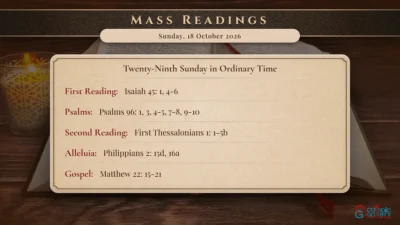 Daily Mass Readings – Sunday, 18 October 2026
