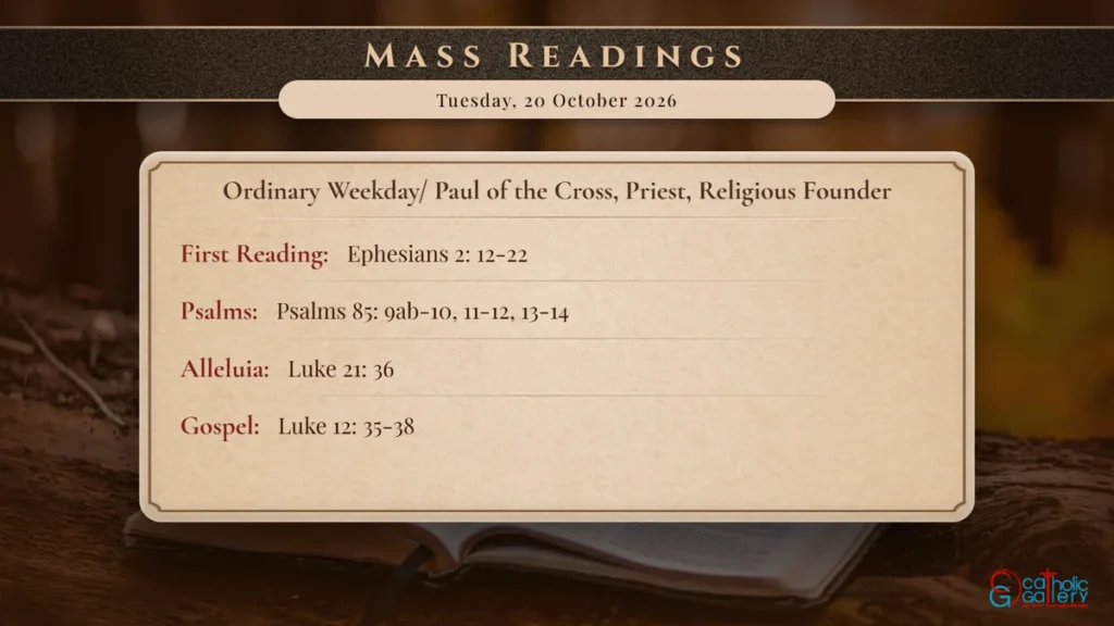 Daily Mass Readings Scripture Card – Tuesday, 20 October 2026