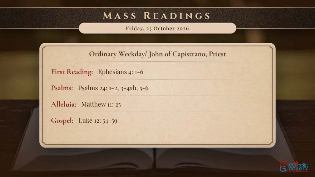 Daily Mass Readings Scripture Card – Friday, 23 October 2026