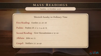 Daily Mass Readings – Sunday, 25 October 2026