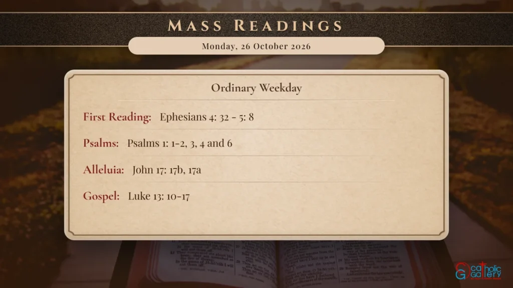Daily Mass Readings Scripture Card – Monday, 26 October 2026