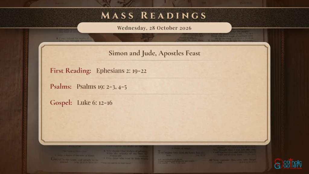 Daily Mass Readings Scripture Card – Wednesday, 28 October 2026