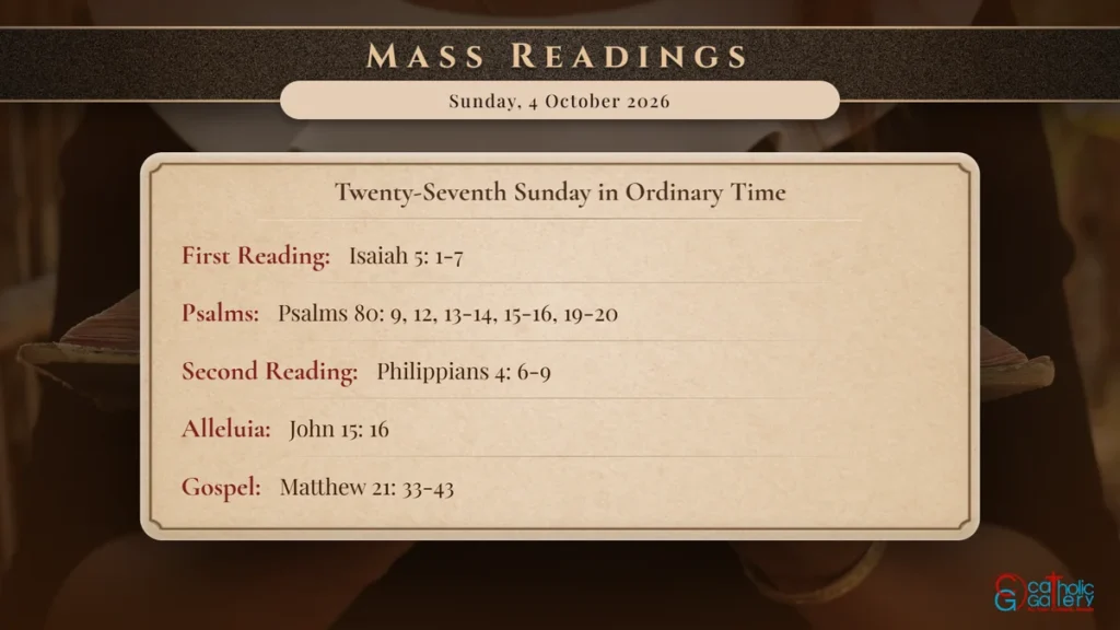Daily Mass Readings Scripture Card – Sunday, 4 October 2026