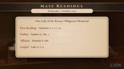 Daily Mass Readings – Wednesday, 7 October 2026