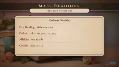 Daily Mass Readings – Thursday, 8 October 2026